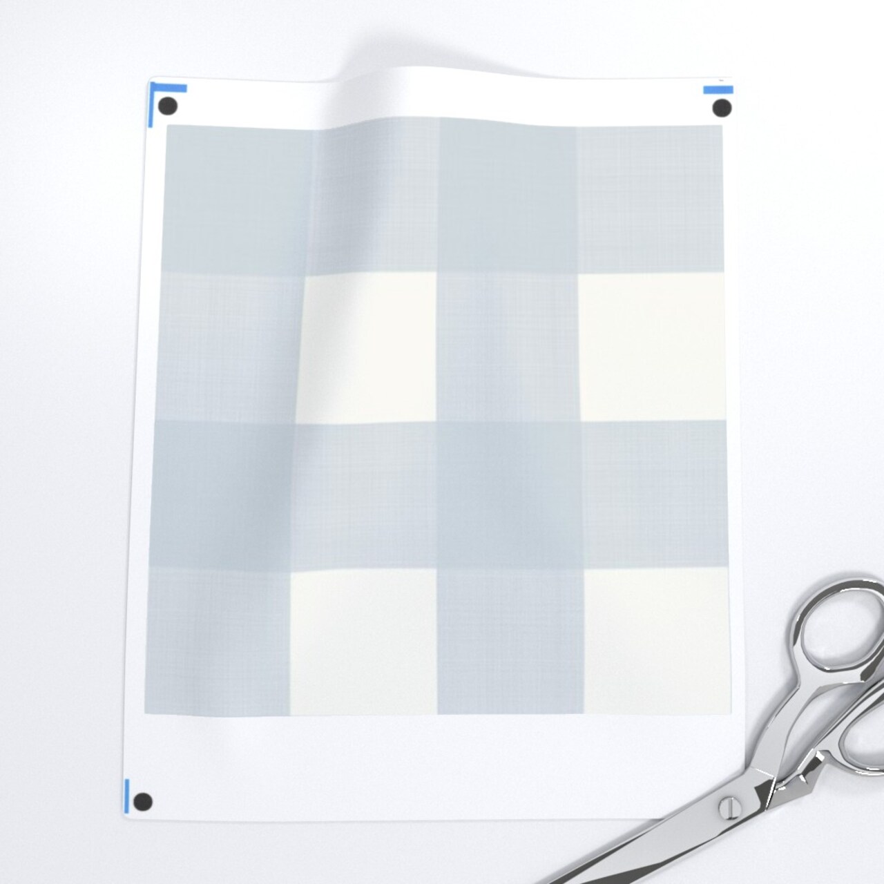 Blue Buffalo Check Pastel Minimal Rustic Plaid Simple Custom Removable Wallpaper by Spoonflower Peel & Stick Wallpaper 2FT Wide